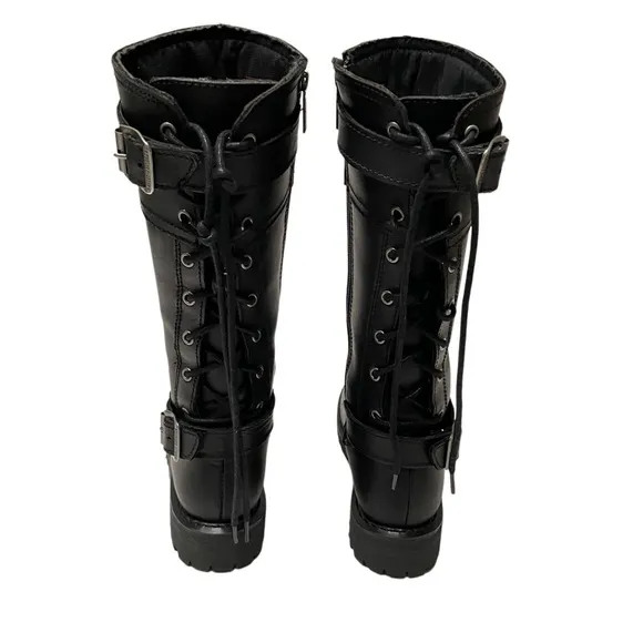 Harley Davidson’s Women’s Alexa Back Lace Leather Moto Biker Boots D85167 7.5