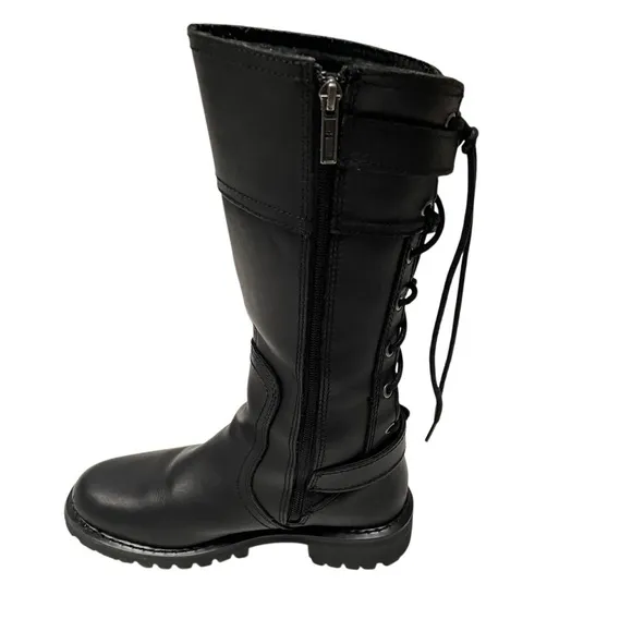 Harley Davidson’s Women’s Alexa Back Lace Leather Moto Biker Boots D85167 7.5