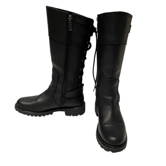 Harley Davidson’s Women’s Alexa Back Lace Leather Moto Biker Boots D85167 7.5