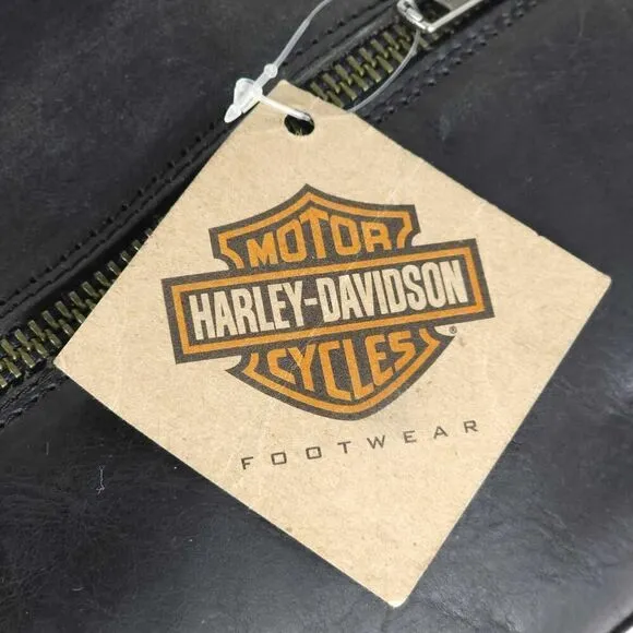 Harley Davidson Women's Capstan US7 Black Leather Side Zip Motorcycle Boots