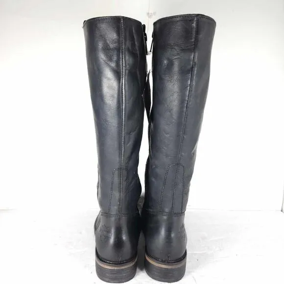 Harley Davidson Women's Capstan US7 Black Leather Side Zip Motorcycle Boots