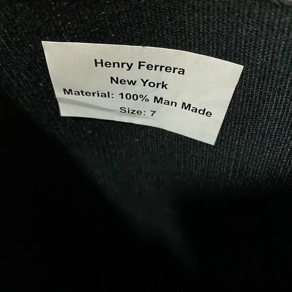 Henry Ferrera New York Women’s Rain Boots Size 7 Leather Top Black Brown
