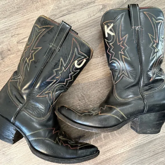 Heritage Black Leather Western Boots