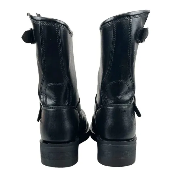 Herman Survivors Boots Motorcycle Trooper Engineer Buckle Steel Toe Mens Size 8