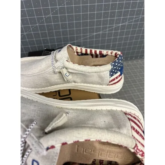 Hey Dude Wally Patriotic Casual Shoes for Men - Off White Patriotic - 11M