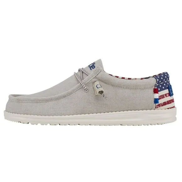 Hey Dude Wally Patriotic Casual Shoes for Men - Off White Patriotic - 11M