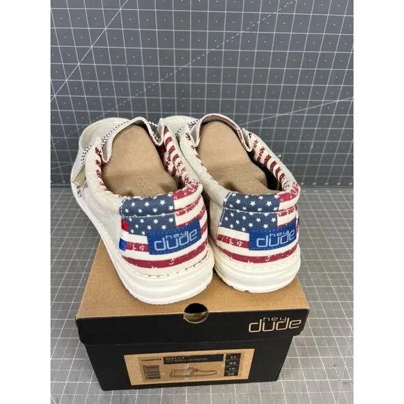 Hey Dude Wally Patriotic Casual Shoes for Men - Off White Patriotic - 11M