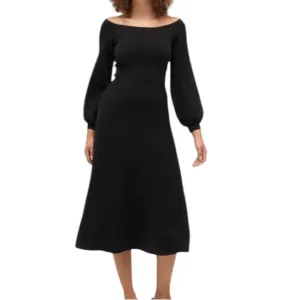 Hill House Maude Black Knit Sweater Dress Size L