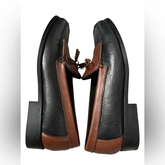 Hitchcock Black/Brown XD Tassel Loafer #279  size 7.5 width 6E-extra extra wide