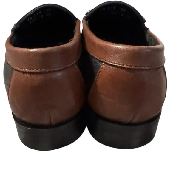Hitchcock Black/Brown XD Tassel Loafer #279  size 7.5 width 6E-extra extra wide