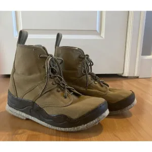 Hodgman Light Weight Wading Shoes Ankle Boots Size 8 M Beige‎ Lace Up