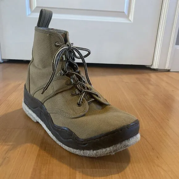 Hodgman Light Weight Wading Shoes Ankle Boots Size 8 M Beige‎ Lace Up