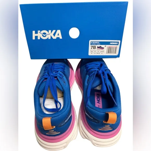 HOKA Bondi 8 Coastal Sky / All Aboard Women’s Running Shoes Size 7B NIB