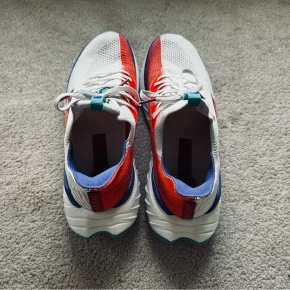 Hoka “Carbon X” White and Orange Running Shoes