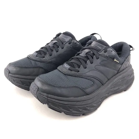 Hoka One One Bondi L GTX Black Leather Running Shoes 8