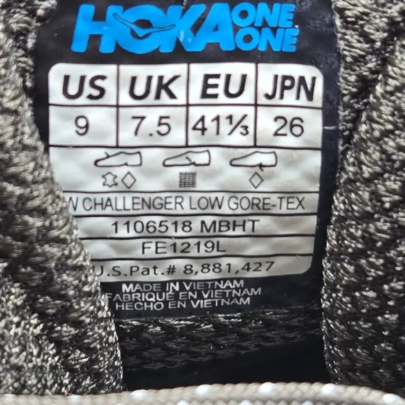 Hoka One One Challenger Low 1106518 MBHTGoreTex Brown Hiking Shoes Womens Size 9