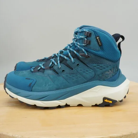 Hoka One One Kaha 2 GTX Mid Womens Size 6.5 Shoes Boots Blue Hiking Trail NEW