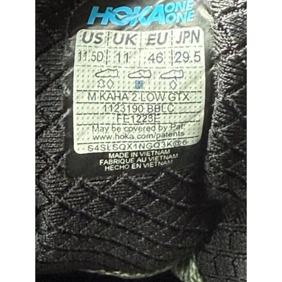 Hoka One One Kaha 2 Low GTX Hiking Shoes 1123190-BBLC Mens 10.5