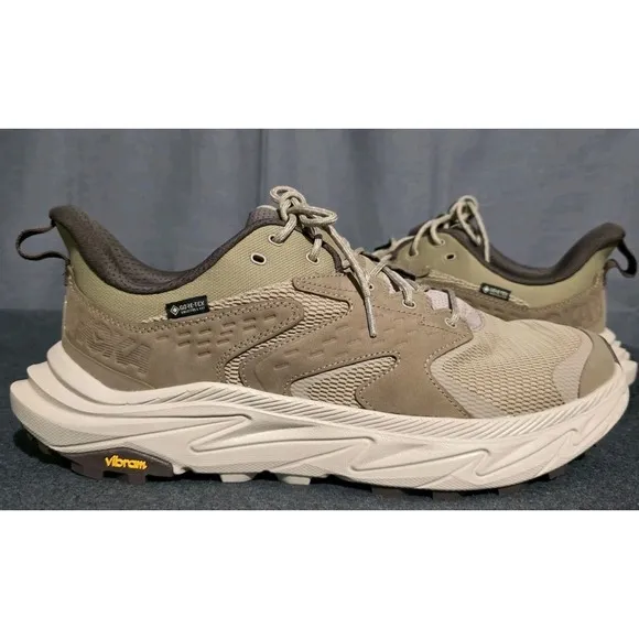 Hoka One One Shoes Men Size 13D Anacapa 2 Low Gore-Tex GTX Dune Tan Hiking NEW