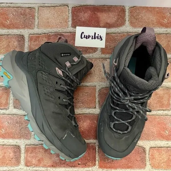 Hoka One One Women's Kaha 2 Mid GTX Hiking Boots Size 7.5 B Castlerock Gray New