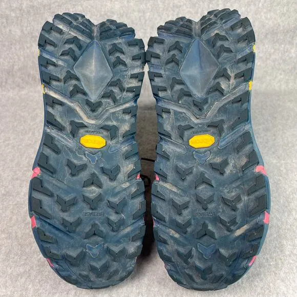 HOKA Womens 9.5 TenNine Hike GTX Hiking Shoes in Moroccan Blue/Saffron