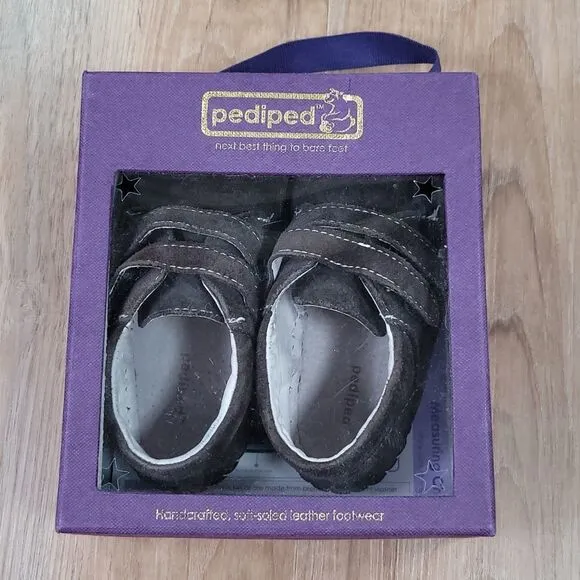 🧡HOST PICK Pediped Chocolate Brown Leather Suede Shoes 18-24 Months