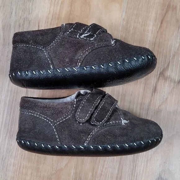 🧡HOST PICK Pediped Chocolate Brown Leather Suede Shoes 18-24 Months