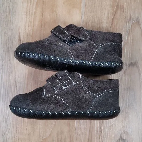 🧡HOST PICK Pediped Chocolate Brown Leather Suede Shoes 18-24 Months