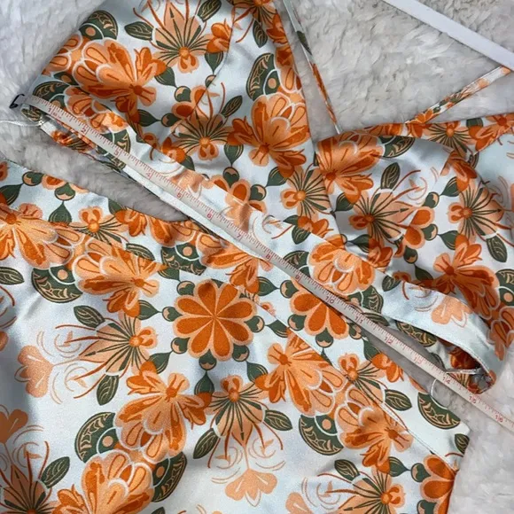House of Harlow Gorgeous Silky Floral Cutout Dress