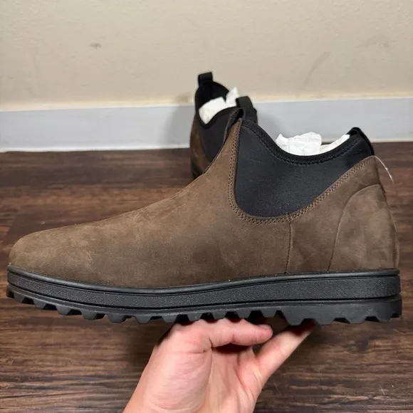 Huckberry All Weather Vibram Storm‎ Chelsea Boots Mens 12M Brown Leather Slip On