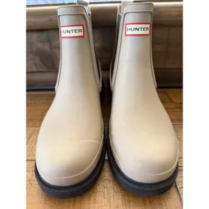 HUNTER  Boots Men's Commando Chelsea Boots In Skimming Stone color Sz 10