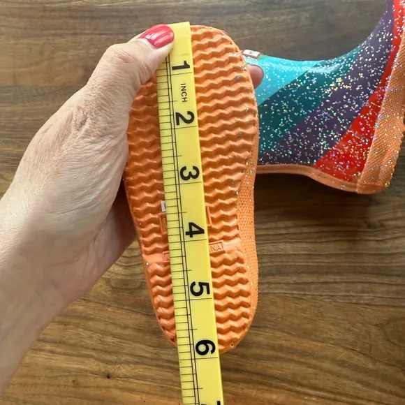 Hunter First Classic Glitter Stripe Rain Boots UK SIZE 5, US TODDLER SIZE 6