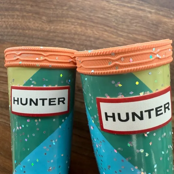 Hunter First Classic Glitter Stripe Rain Boots UK SIZE 5, US TODDLER SIZE 6