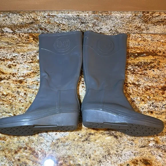 Hunter Gray H Logo Rain Boots
