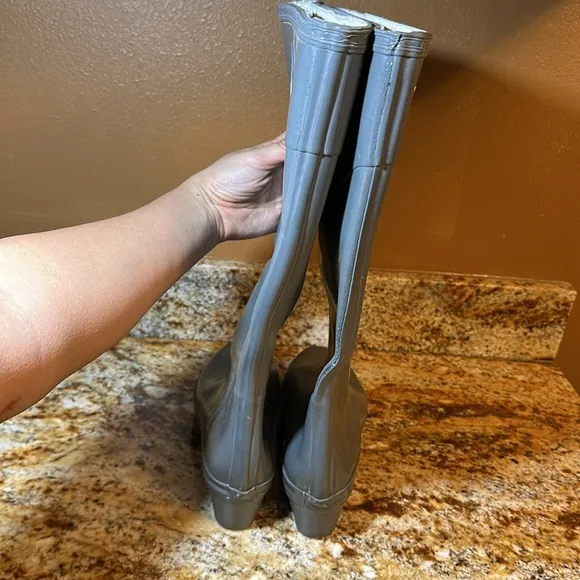 Hunter Gray H Logo Rain Boots