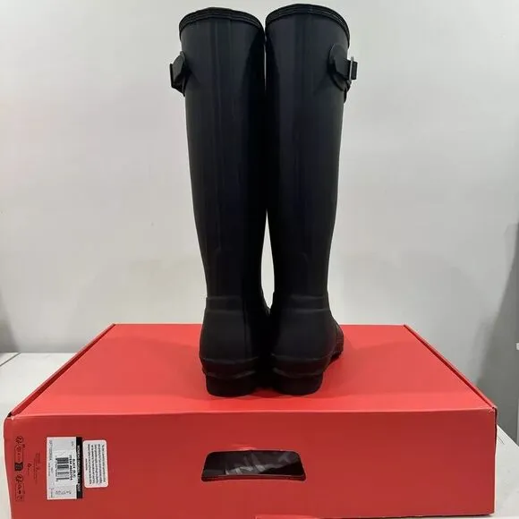 Hunter Ladie's Original Tall Waterproof Rain Boots, Black, 8