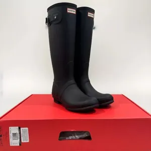 Hunter Ladie's Original Tall Waterproof Rain Boots, Black, 8