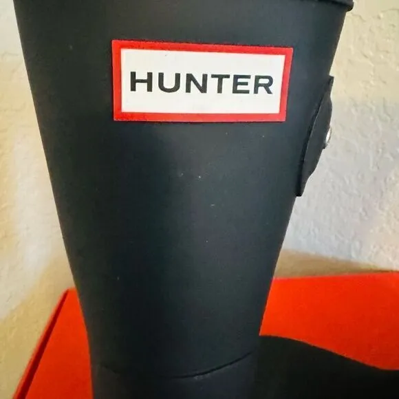 HUNTER Men's Original Short Waterproof Rain Boot, Rubber Black, Size 12, NWT