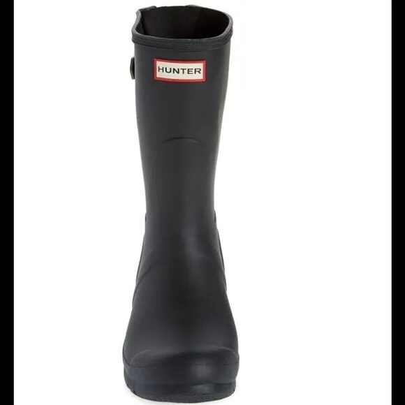 HUNTER Original Short Back Adjustable Rain Boot, BLACK GRAY, Size 10, NWT