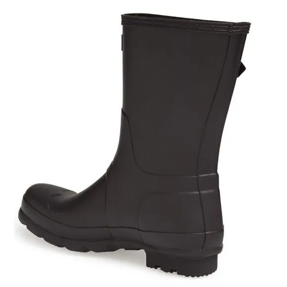 HUNTER Original Short Waterproof Rain Boot, Rubber Black, Size 12, NWT