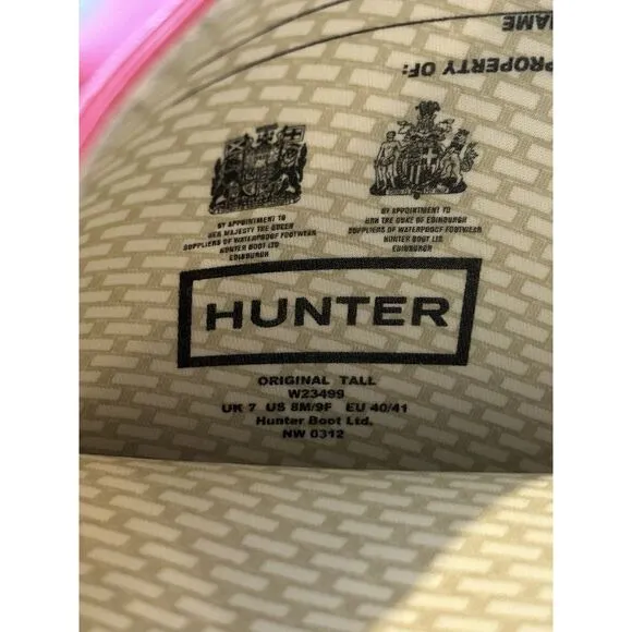 Hunter Original Tall Gloss Rain Boots | Women’s Size 8 | Bright Pink |