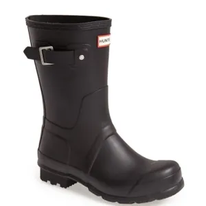 HUNTER Original Short Waterproof Rain Boot, Rubber Black, Size 13, NWT