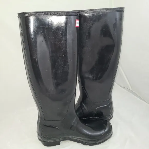 Hunter Tall Black Original Woman's Rain Boots‎ Size 5M US