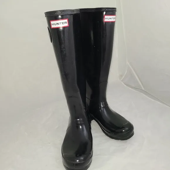 Hunter Tall Black Original Woman's Rain Boots‎ Size 5M US