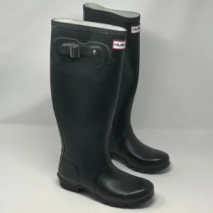 Hunter tall boots black 4 youth rubber weather rain
