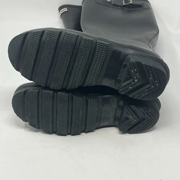 Hunter tall boots black 4 youth rubber weather rain