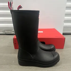 Hunter Women's Play Tall Black Boots WFT2235RMA Size 8 Rain Snow Winter Weather
