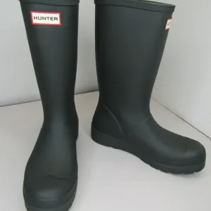 Hunter Womens Play Tall Rubber Rain Mud Boots Artic Moss Green Size 10