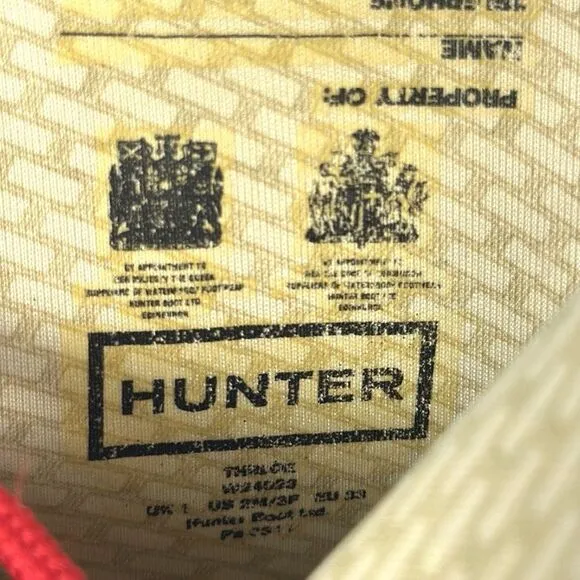 Hunter Kids Red Thurloe Rain Boots LaceUp US 2M 3F