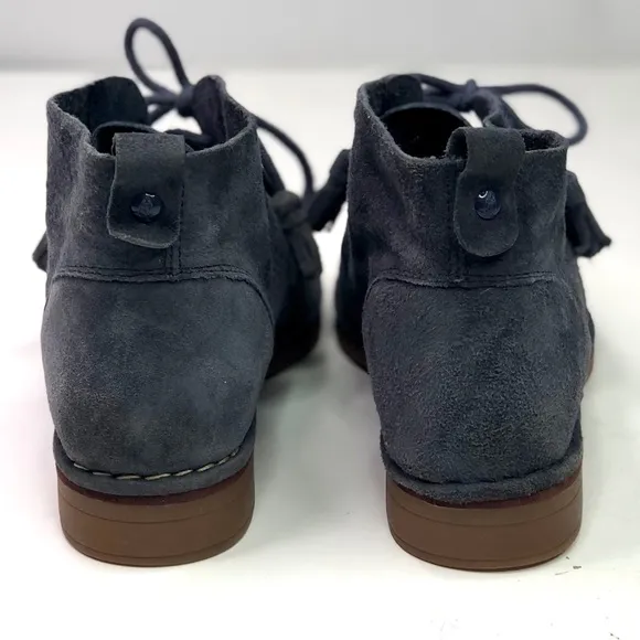 Hush Puppies blue suede chukka ankle boots lace up size 7.5 wide